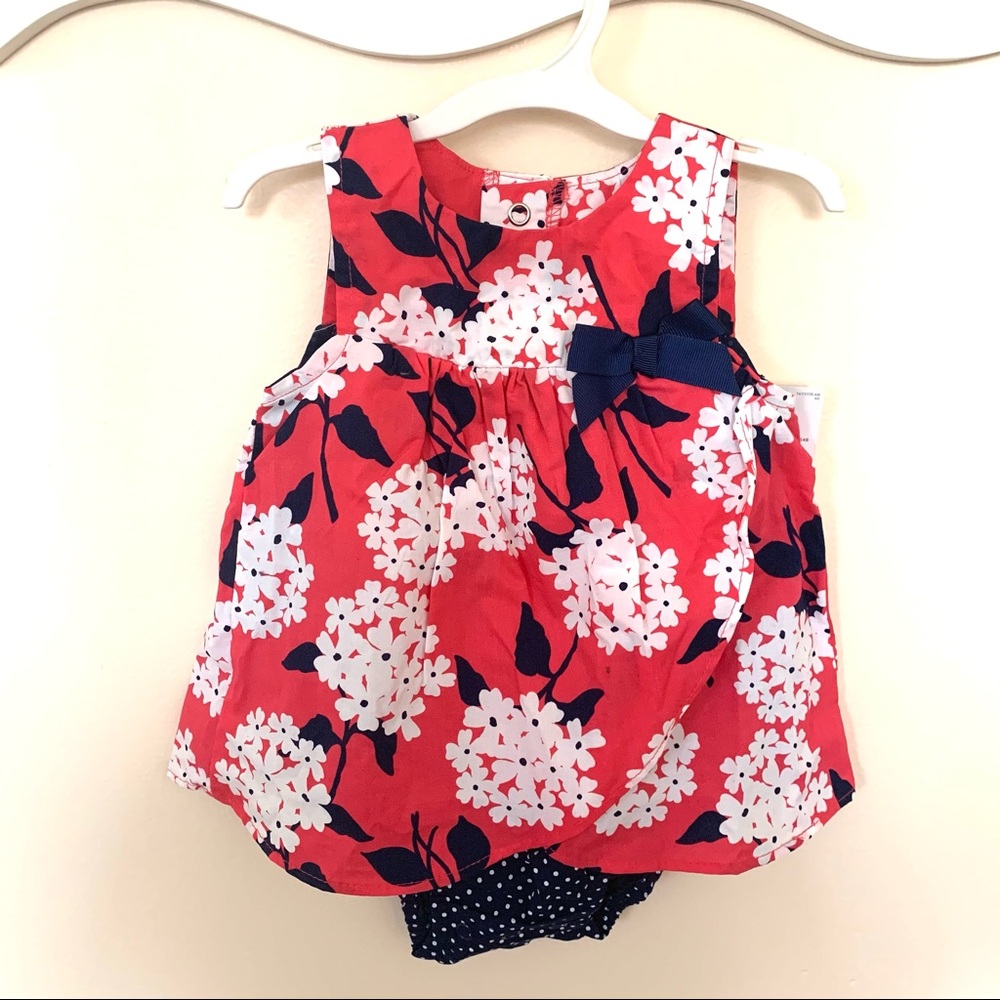NWT Red White & Blue floral Sunsuit Romper
